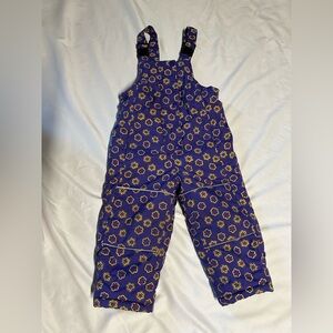Hanna Andersson Purple Snow Pants/Bibs w Flowers Size 90cm/3T
